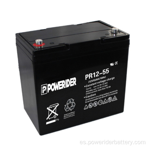 12V 55Ah plomo ácido ups batería